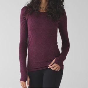 Lululemon swiftly tech long sleeve (burgundy, size 8)